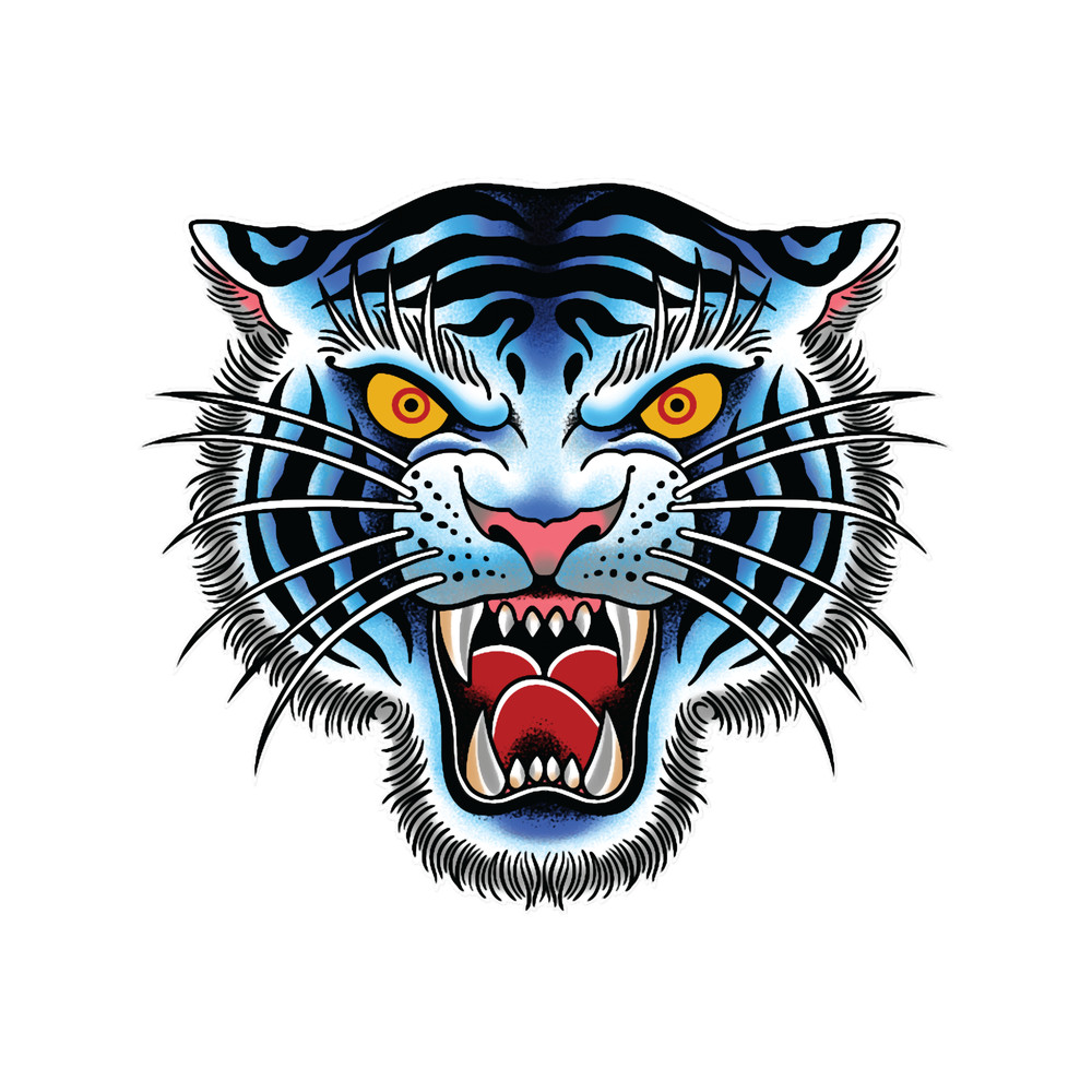 White Tiger Head Traditional Tattoo art illustration.png