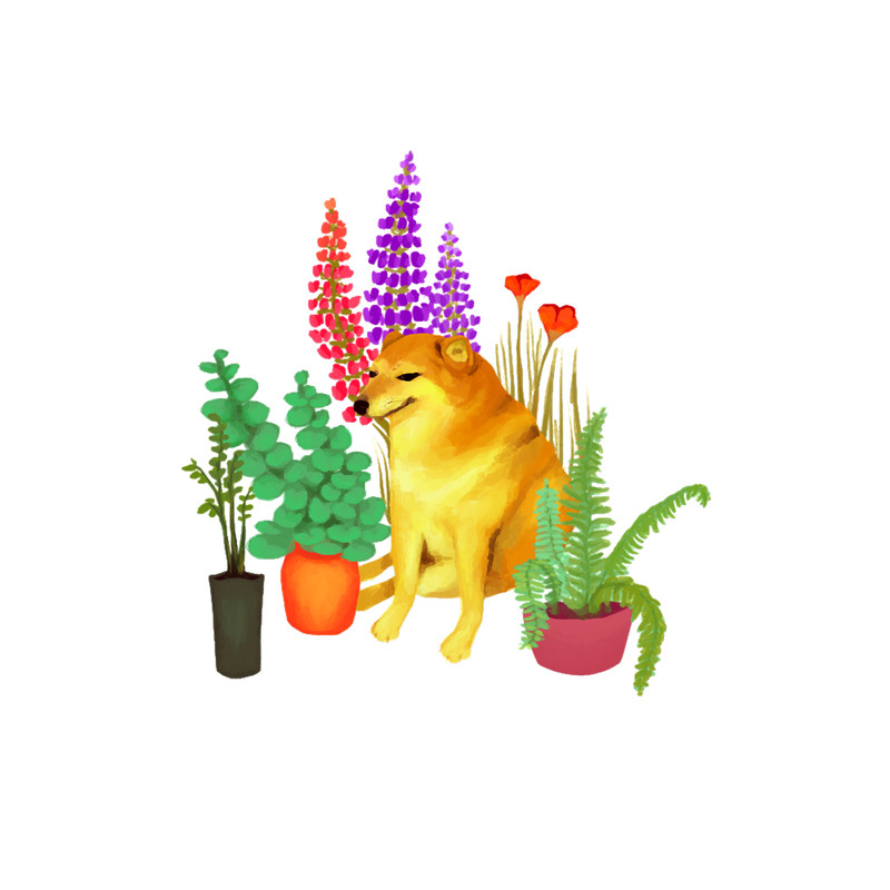 Cheems dog in the plants.png