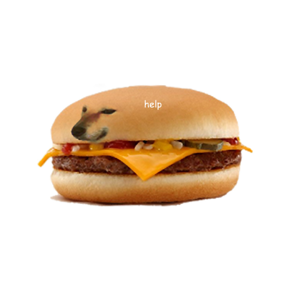 cheems is a burger, what will he do.png