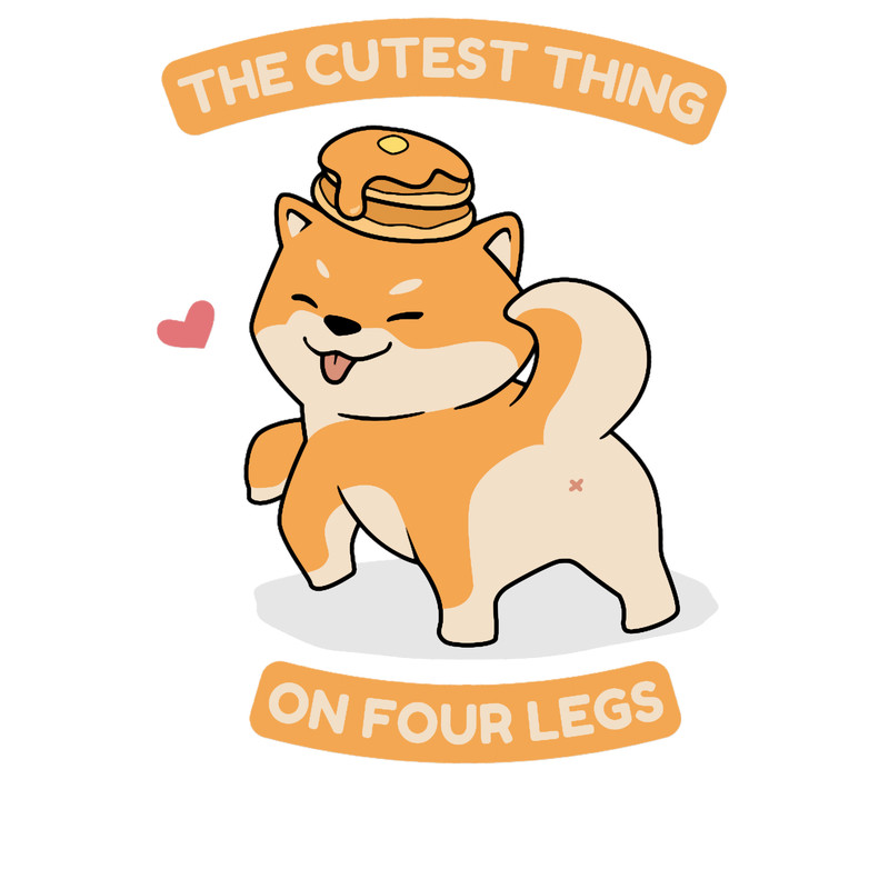 Kawaii Shiba Inu Dog with Pancake Hat.png