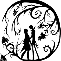 jack and sally silhouette fitted vneck