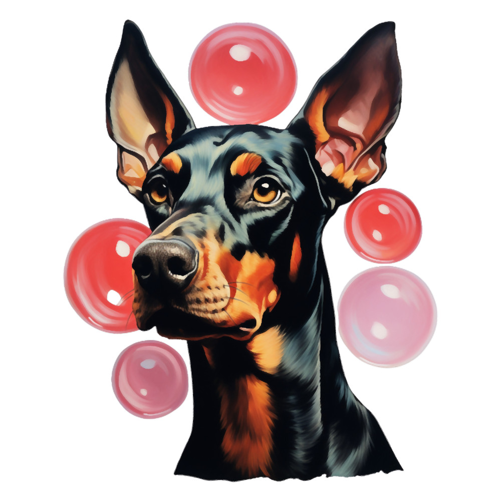 Natural Ear Doberman with Bubbles Classic .png