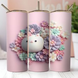 3d baby kitten pink 20 oz skinny straight tumbler wrap png