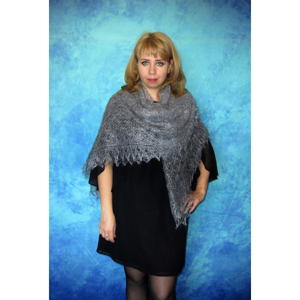 gray russian shawl,wool wrap,goat down shawl,kerchief2.jpg