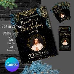 editable kids birthday invitation, printable digital invite, editable design, diy celebration, custom event template