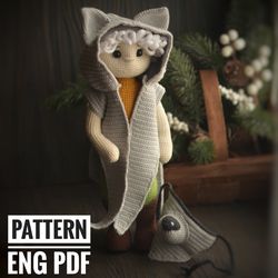 Crochet pattern for Dolls Wolf Boy, Amigurumi dolls pattern, crochet dolls pattern, English pdf