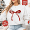 Merry Christmas Bow Sweatshirt Coquette Merry Christmas Bow Crewneck Womens Holiday Sweater Holiday 0
