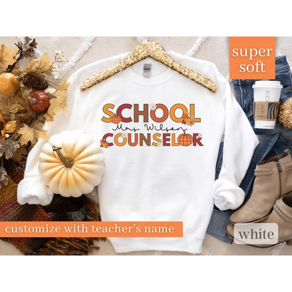 Custom School Counselor Sweatshirt School Counselor Gift Guidance Counselor Therapist ShirtSchool P 0