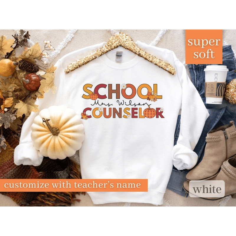 Custom School Counselor Sweatshirt School Counselor Gift Guidance Counselor Therapist ShirtSchool P 0