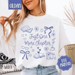 just one more chapter gildan sweatshirt, trendy book lover crewneck, bookish sweater, coquette book sweatshirt, bookish