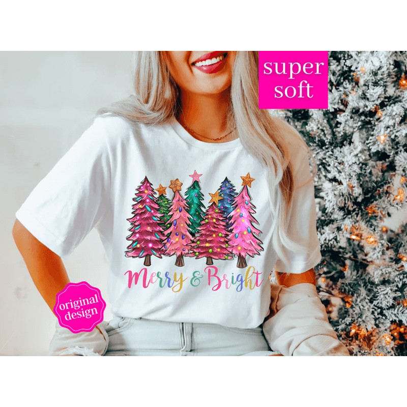 Merry And Bright Xmas Shirt Christmas Party Shirt Merry And Bright Sweatshirt Christmas Sweatshirt 0