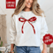 Merry Christmas Bow Sweatshirt Comfort Colors Coquette Merry Christmas Bow Crewneck Womens Holiday 0