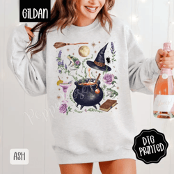 halloween collage sweatshirt, trendy women's sweatshirt, spooky season crewneck, witches brew sweater, halloween magic s