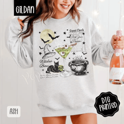 guest check halloween sweatshirt, trendy black cat sweatshirt, spooky season crewneck, cute halloween cocktail sweater,
