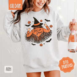 let's go ghouls sweatshirt, trendy halloween sweatshirt, spooky season crewneck, cute witch sweater, let's go girls hall