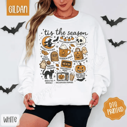 tis the season sweatshirt, trendy halloween crewneck, spooky season sweater, sweater weather crewneck, vintage halloween