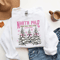 North Pole Christmas Tree Farm Sweatshirt Christmas Pine Trees Bow Hoodie White Christmas Crewneck 0