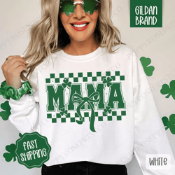mama st patrick sweatshirt, st patrick's day crewneck, cute women's sweater, st. patty's day mama sweater, mom sweatshir