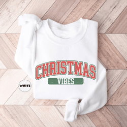 christmas vibes sweatshirt, retro christmas vibes hoodie, womens christmas sweatshirt, matching xmas vintage outfit, fam