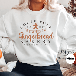 gingerbread bakery sweatshirt, vintage christmas outfit, retro gingerbread xmas hoodie, women xmas gift, christmas party