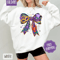 Mardi Gras Bow Sweatshirt Coquette Mardi Gras Crewneck Holiday Womens Sweater NOLA Coquette Parade 0