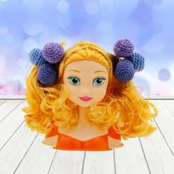 Hair ties pom pom balls, hair scrunchies, hair bobble set of 2 crochet ponytail balls, toddler hair ties, hair accessory