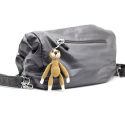 Sloth keyring bag charm, crochet gift for him or her tween teen, sloth lover, cute sloth purse charm, sloth keychain