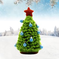 Small artificial Christmas tree decorations, new year decoration, Christmas gift, green tree, Christmas tree with balls