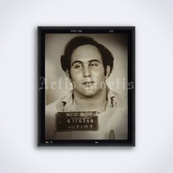 son of sam david berkowitz mugshot photo true crime printable art print poster digital download