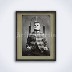 Electric chair execution electroshock torture photo printable art print poster Digital Download