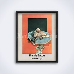 Francis Bacon vintage 1980 art exhibition printable art print poster Digital Download