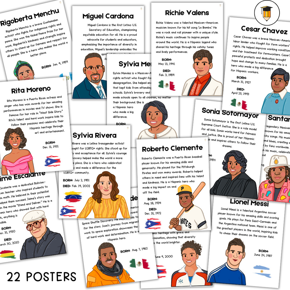 22 Hispanic Heritage Month Printable Bulletin Board Posters 0