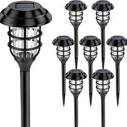Solar Lights For Outside, Solar Outdoor Lights 8 Pack, Up To 10 Hrs Auto On/off Garden Lights Waterproof, Solar Powered