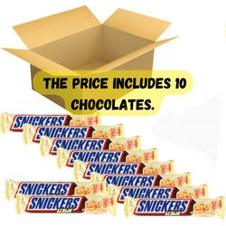 SNICKERS chocolate is a nut covered with white chocolate the order includes 10pc