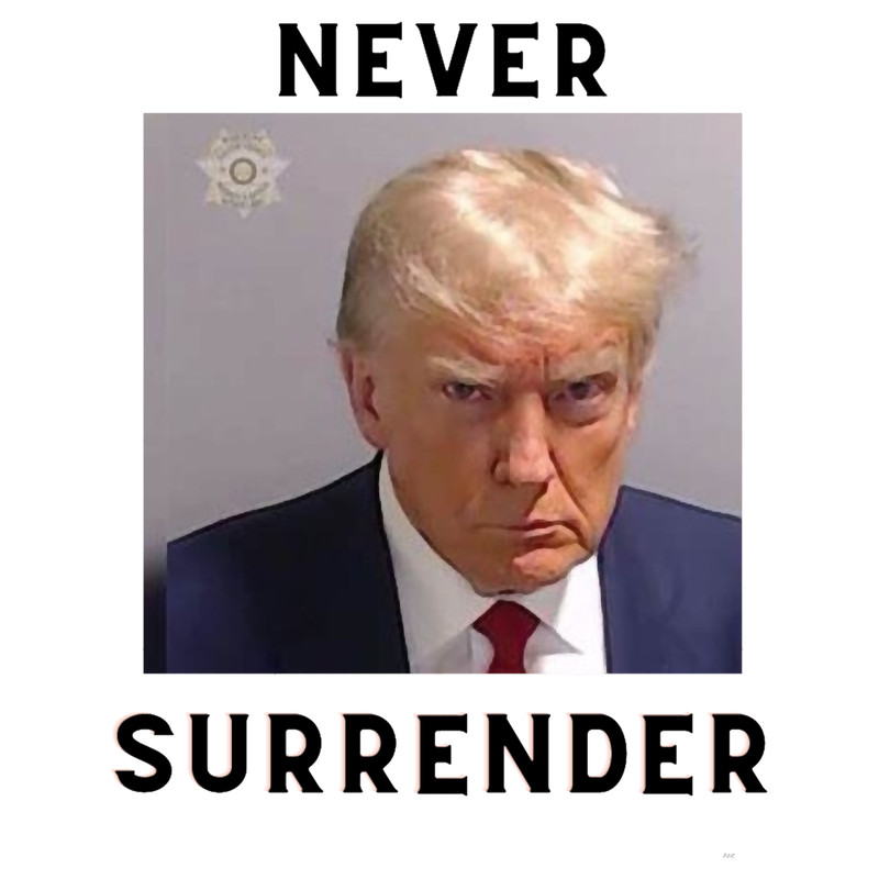 President Trump Mug Shot Never Surrender Political 2024.png