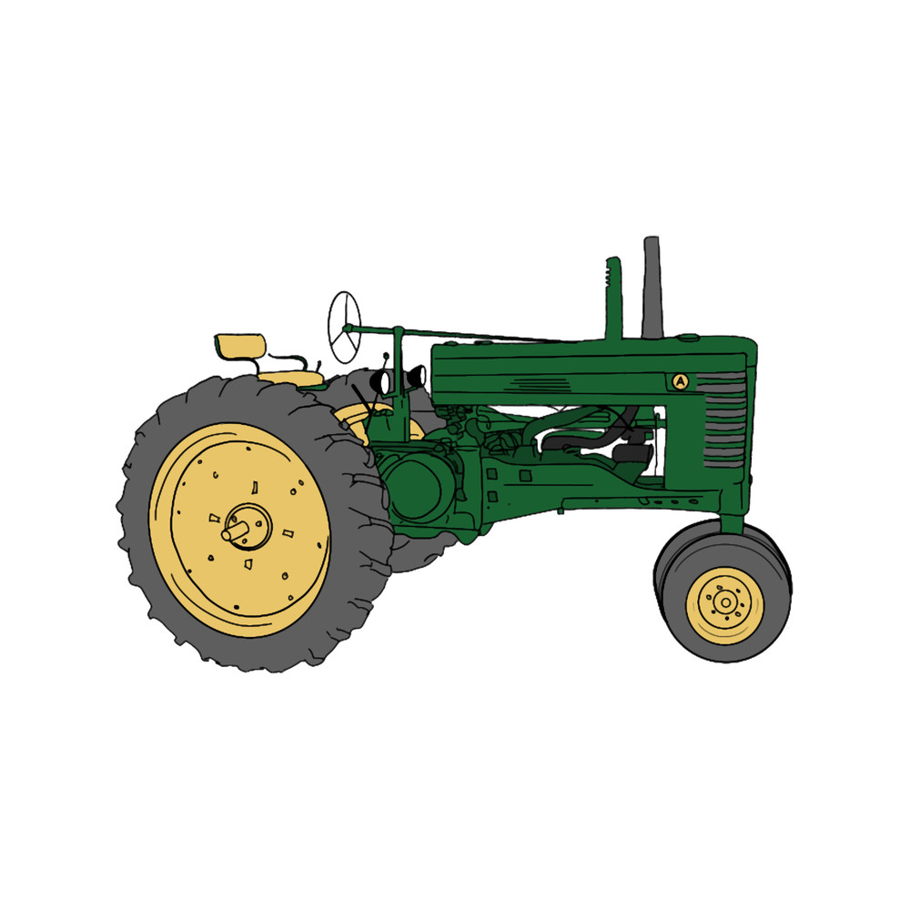John Deere Styled A Green Tractor.png