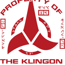 star trek discovery property of klingon empire red logo