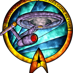 star trek discovery ship stained glass portrait