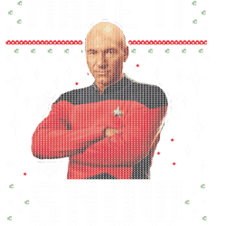 star trek next picard make it snow ugly sweater christmas
