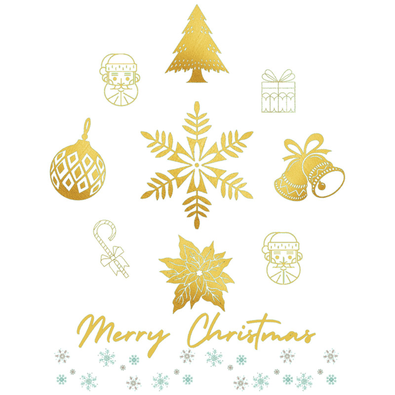 Beautiful Golden Christmas, illustration with pattern ofChristmas figures in shades of gold.png