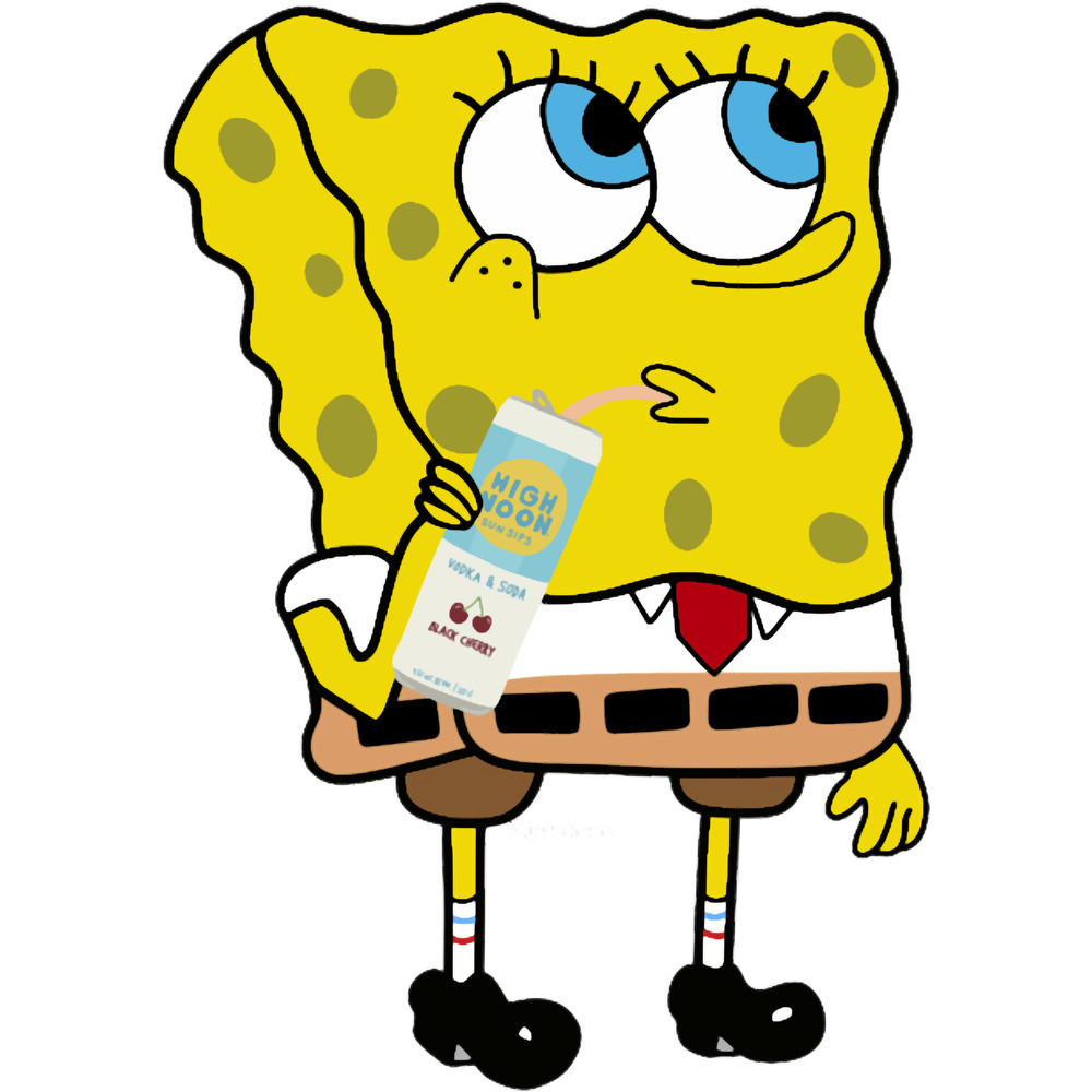 Spongebob Drinking High Noon Seltzer.png