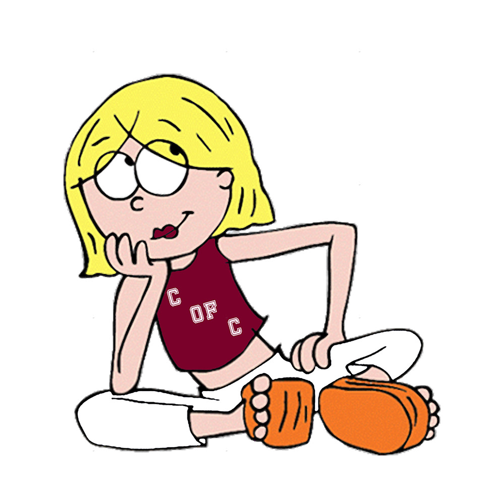 Lizzie wearing College of Charleston Merch.png