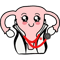 Gynecologist uterus with stethoscope red.png