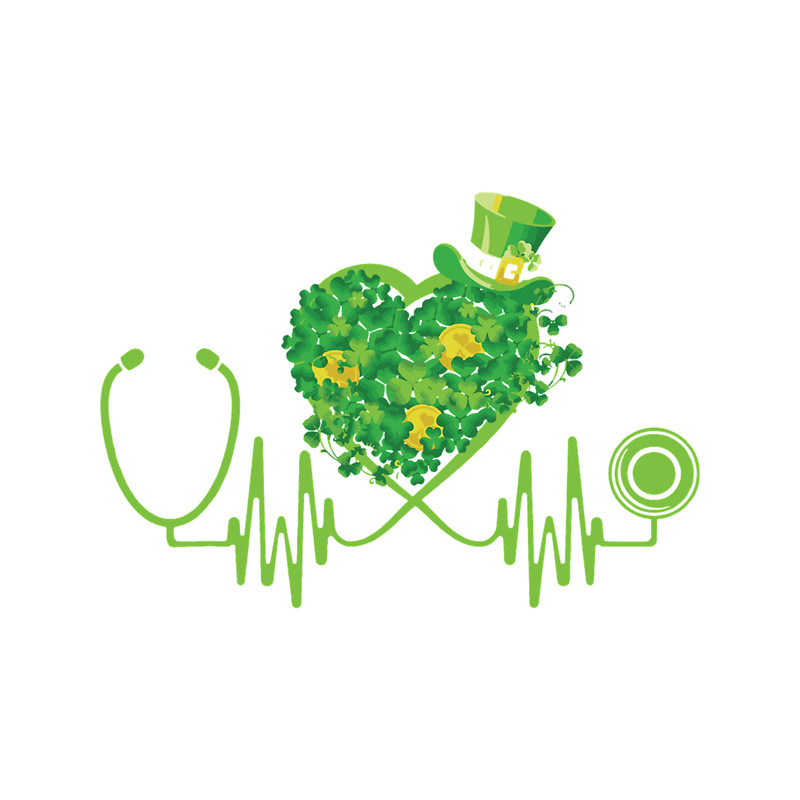 Nurse Stethoscope Irish Shamrock St Patricks Day.png
