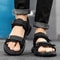 Mens Non-Slip Sandals for Summer, Wear-Resistant Breathable, Lightweight White-Soled Casual Business and Beach Shoes