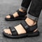 Mens Non-Slip Sandals for Summer, Wear-Resistant Breathable, Lightweight White-Soled Casual Business and Beach Shoes