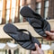 Men Slippers, Fashion Black Massage Flip Flops, Casual Non Slip Beach Slides, Comfortable Chanclas Hombre