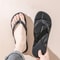 Men Slippers, Fashion Black Massage Flip Flops, Casual Non Slip Beach Slides, Comfortable Chanclas Hombre