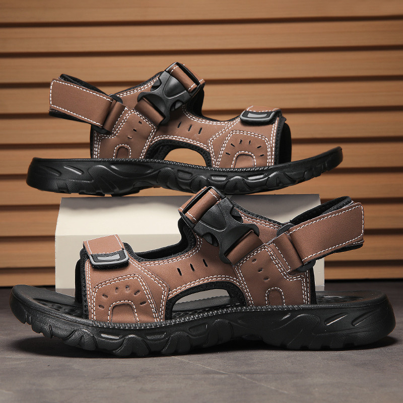 Mens Summer Sandals Outdoor Casual Breathable Slippers, Non-slip Wear-resistant Sporty Slippers, Lightweight Comfortable