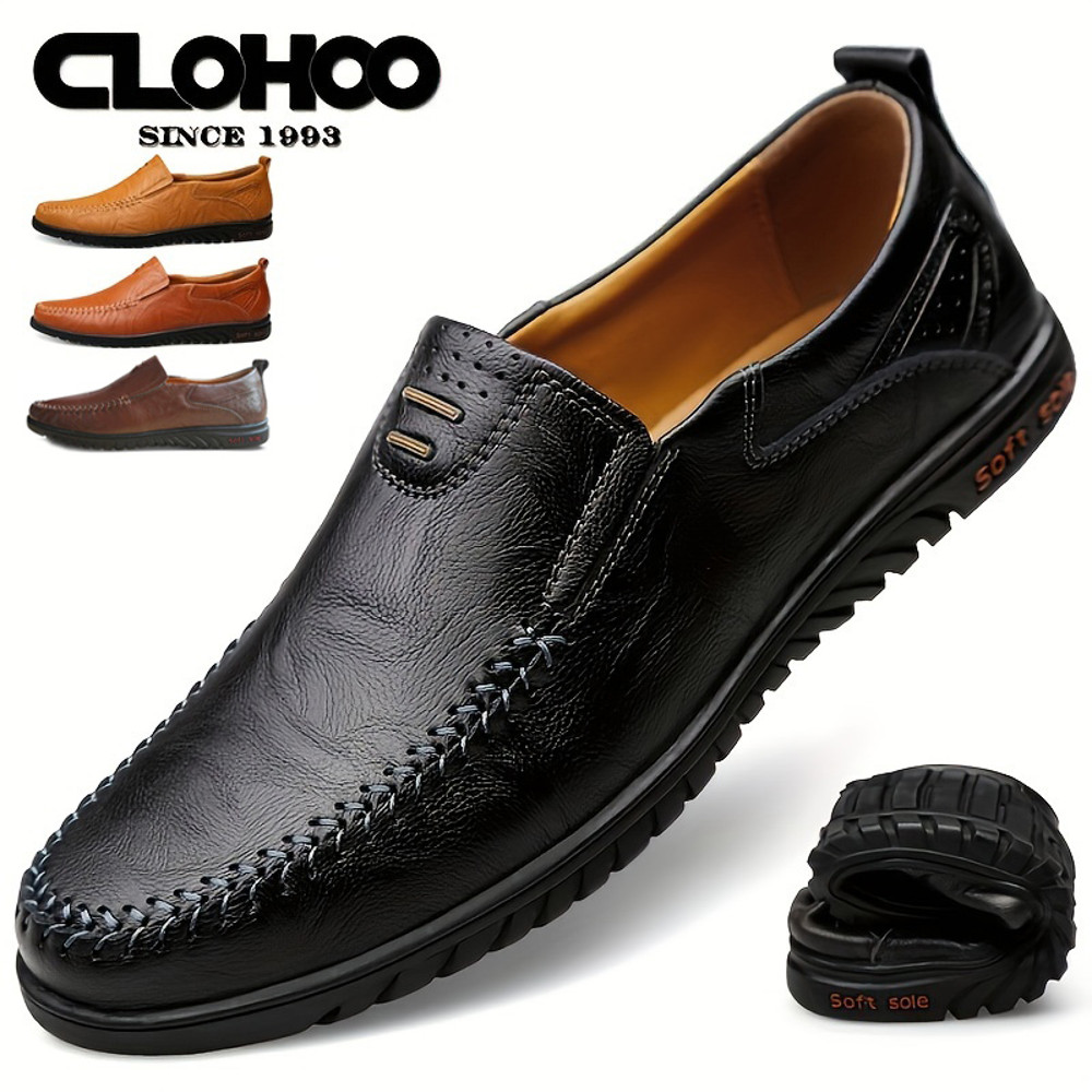 Handmade Mens Casual Flats Shoes Comfortable Soft Sole Loafers Fashion Business Style Formal Shoes 0